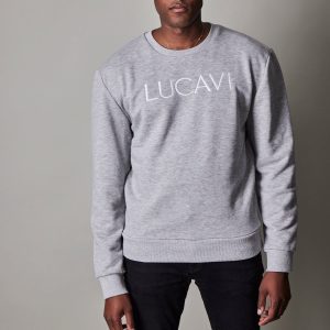LUCAVI Vienna Sweater Platinum Grey / White Logo - Medium